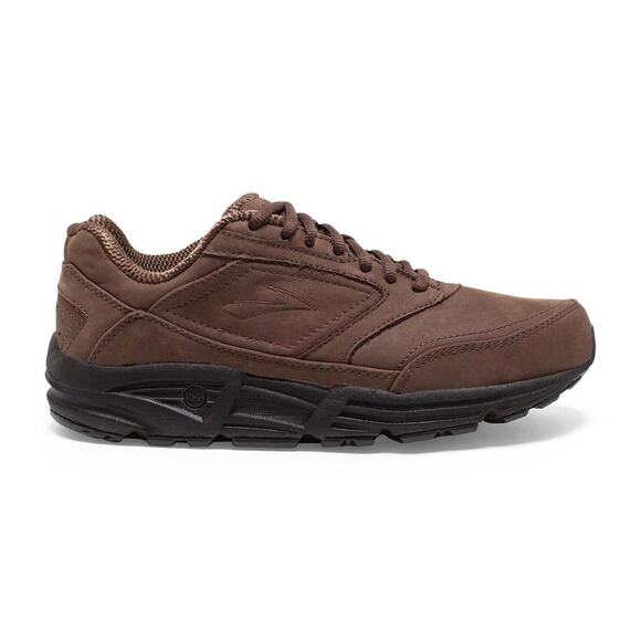 Brooks Addiction Walker Running Shoes Sneakers Lace Up Athletic Leather Brown